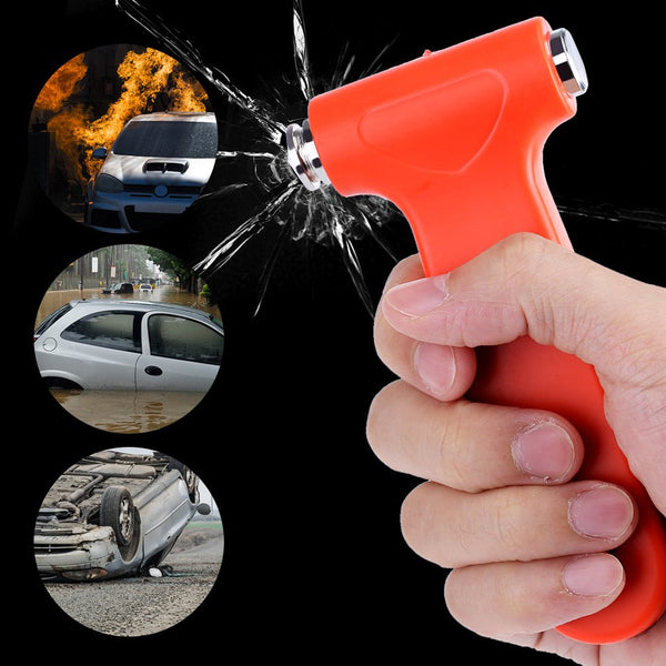 Car safety hammer for emergency, window breaker and seatbelt cutter