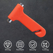 Emergency safety hammer for cars, breaks windows and cuts seatbelts