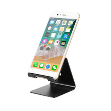 Phone stand with sturdy metal construction.