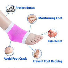 Open toe socks with moisturizing gel, worn on feet