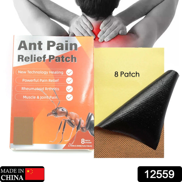 Ant Pain Relief Patch - Pack of 8 Patches | Instant Relief from Muscular Pain & Joint Pain| Natural Pain Relief Patches | Powerful Pain Relief, No Side Effects, Gym Equipment