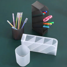 Plastic 4 Compartment Office Desktop Storage Box, Pen Pencil Stand/Holder Stationary Organizer, Plastic Desktop Stationary Organizer For School