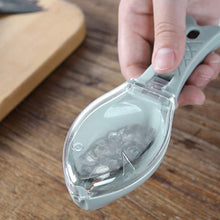 Ergonomic fish scale scraper and skin peeler for easy use.